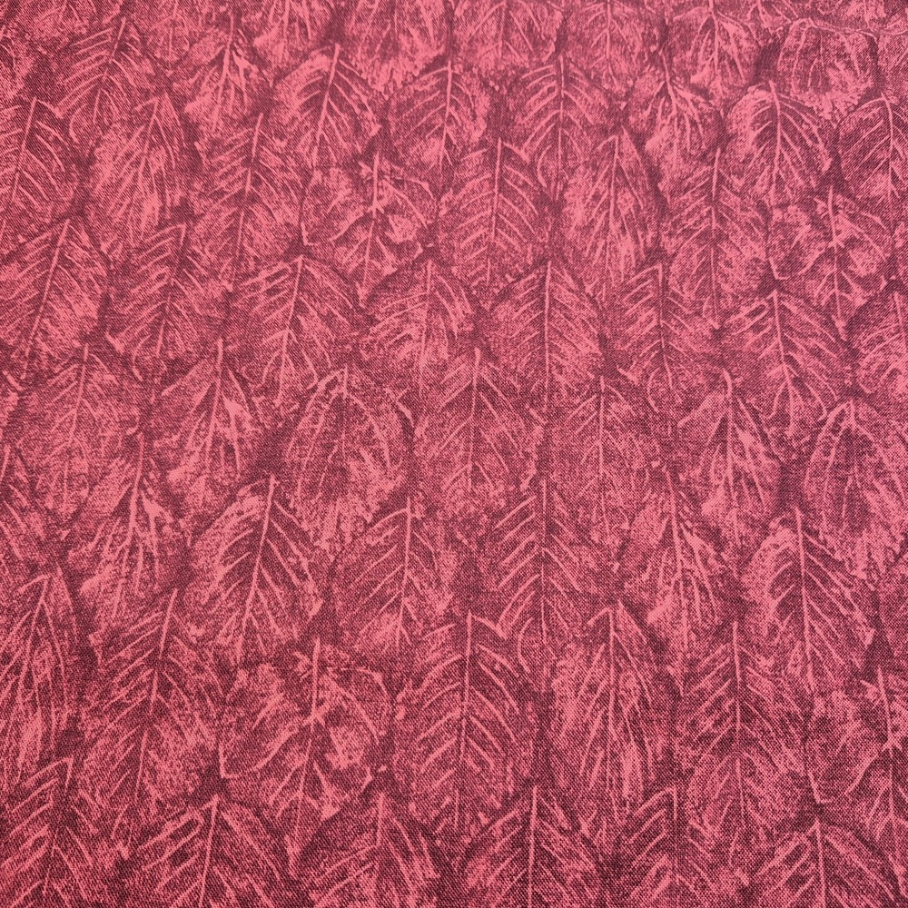 Leaves Earth Tones Seasons Cotton Fabric Tonal Oxblood Blender 2 Yards - Picture 1 of 5